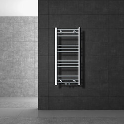 LuxeBath Radiateur sèche-serviette salle de bain acier chrome connexion central 40x80 cm