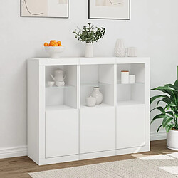 Acheter Maison Chic Lot de 3 Commode Buffet - Meuble de rangements avec lumières LED blanc bois d'ingénierie -GKD41512