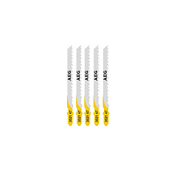 Pack de 5 lames scie sauteuse AEG 75mm bois - métal - plastiques T144D