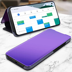 Avizar Étui Xiaomi Mi 10T / Mi 10T Pro Clapet Translucide Design Miroir Support Violet