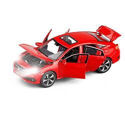 Universal 1/32 Voiture jouet Honda Civic Alliage métallique Moulé sous pression Miniature Simulation Acoustique et Optique Voiture jouet pour enfants