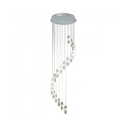 Luminaire Center Suspension Galileo Cristal,chrome poli 20 ampoules 200cm