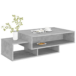 Avis vidaXL Table basse Gris béton 105x55x32 cm Bois d’ingénierie