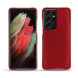 Coque cuir Samsung Galaxy S21 Ultra - Coque arrière - Rouge ( Nappa - Pantone #d50032 ) - NOREVE