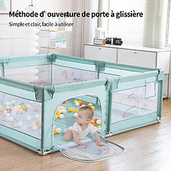 Avis IKIDO Parc pour bébé grande portable enfants intérieur et extérieur,baby playpen,aire d'activités portable pour enfants avec porte de sécurité, maille respirante,parc bebe pliable avec balles (verte)