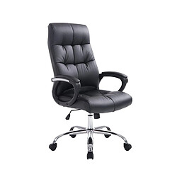 Decoshop26 Fauteuil chaise de bureau ergonomique hauteur réglable noir BUR10048