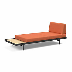 Inside 75 INNOVATION LIVING Canapé design PURI convertible lit 195*80 cm tissu Argus Rust avec table chêne