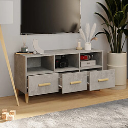 Avis Maison Chic Meuble TV scandinave - Banc TV pour salon gris béton 102x36x50 cm bois d'ingénierie -MN35775