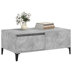 Avis vidaXL Table basse Gris béton 90x50x36,5 cm Bois d'ingénierie