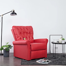 vidaXL Fauteuil de massage inclinable rouge similicuir