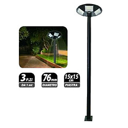 Tradex DE FER POUR EXTÉRIEUR NOIR 3 MÈTRES LAMPE DE JARDIN À LED PT-GD-3N