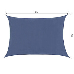 Avis Outsunny Voile d'ombrage rectangulaire 6L x 4l m HDPE bleu