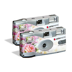 AGFA PHOTO PACK 2 x 601025 - Appareil Photo Jetable LeBox Wedding, 27 photos, Objectif Optique 31 mm - Gris - Gris