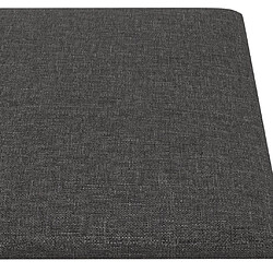 Acheter vidaXL Panneaux muraux 12 pcs Gris foncé 30x15 cm Tissu 0,54 m²