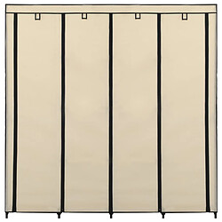 Avis vidaXL Garde-robe avec 4 compartiments Crème 175x45x170 cm