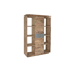 Pegane Etagère en bois de sheesham coloris naturel - Longueur 120 x Profondeur 40 x Hauteur 185 cm