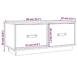 vidaXL Meuble TV Blanc 80x34x35 cm Bois de pin massif pas cher