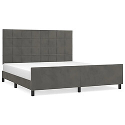 Maison Chic Lit adulte - Cadre Structure de lit avec tête de lit Contemporain Gris foncé 160x200 cm Velours -MN56393