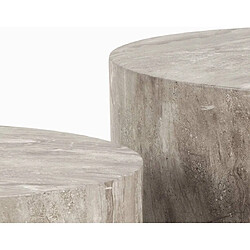 Acheter Lisa Design Pueblo - lot de 2 tables basses rondes - effet marbre gris - 58 et 50 cm