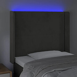 Avis vidaXL Tête de lit à LED Gris foncé 103x16x118/128 cm Velours