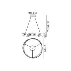 Luminaire Center Suspension LED intégré Infinity blanc 1 ampoule 50cm