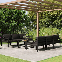 vidaXL Salon de jardin 7 pcs avec coussins Aluminium Anthracite