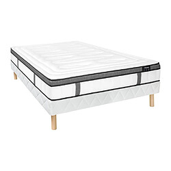 Vente-Unique Ensemble 140 x 190 cm sommier + matelas ressorts ensachés 7 zones et mémoire de forme ép.30cm - OLIANE de YSMÉE