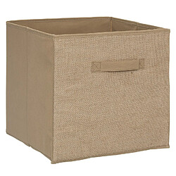 Toilinux Lot de 2 Boites de rangement pliable en jute - 31 x 31 - Marron