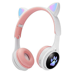 Yonis Casque Audio Bluetooth Pattes De Chat Lumineux