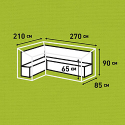 Madison Housse de meubles d'extérieur 270 x 210 x 90 cm Gauche Gris pas cher