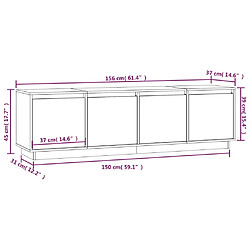 vidaXL Meuble TV Marron miel 156x37x45 cm Bois de pin massif pas cher