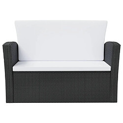 Acheter Maison Chic Salon de jardin 8 pcs + coussins - Mobilier/Meubles de jardin - Table et chaises d'extérieur Résine tressée Noir -MN32962