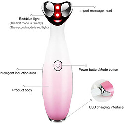 Chrono Anti Cernes Masseur pour les yeux 45 ? Massage Chaud Anti-âge de Massage des Yeux, USB Rechargeable,Fréquence élimine les Rides Cernes,rose