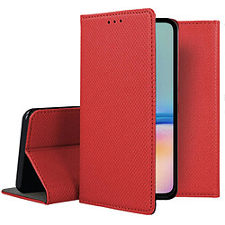 Htdmobiles Housse pour Samsung Galaxy A05s - etui coque pochette portefeuille + film ecran - ROUGE MAGNET