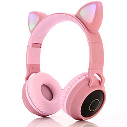 Casque d'oreille de chat LED casque rose