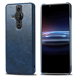 Coque en TPU + PU texture litchi, anti-rayures bleu pour votre Sony Xperia Pro-I