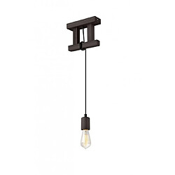 Lumière Suspension design Leon Bois,acier Wenge 1 ampoule 80cm