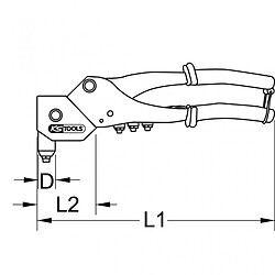 KS TOOLS 150.9540 Pince à rivets tête pivotante 360° pas cher