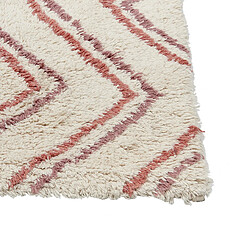 Beliani Tapis en coton beige et rose 80 x 150 cm KASTAMONU pas cher