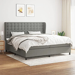 Maison Chic Lit Adulte - Lit simple Lit à sommier tapissier avec matelas moelleux - Meuble de Chambre - Gris foncé 200x200cm Tissu -MN15128