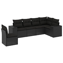 Maison Chic Salon de jardin 6 pcs avec coussins | Ensemble de Table et chaises | Mobilier d'Extérieur noir résine tressée -GKD41335