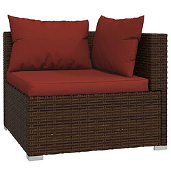 Avis Maison Chic Salon de jardin 5 pcs + coussins - Mobilier/Meubles de jardin - Table et chaises d'extérieur résine tressée marron -MN85107