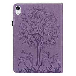 Etui en PU motif cerf et arbre, skin touch avec support et porte-cartes violet pour votre Apple iPad mini 6 (2021)