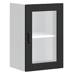 vidaXL Armoire murale de cuisine avec porte en verre Porto noir