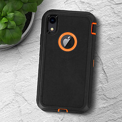 Acheter Avizar Coque iPhone XR Rigide Multi-couches Bumper Antichocs - Noir/Orange