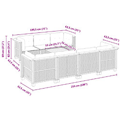 vidaXL Salon de jardin 8 pcs avec coussins gris résine tressée pas cher