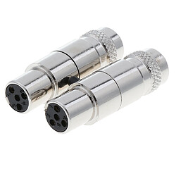 Acheter 2x Professionnel Xlr 4 Broches Mâle Vers Rca Femelle Jack Audio Micro Corps Adaptateur Convertisseur Connecteur