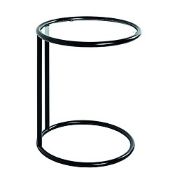 Acheter Pegane Table d'appoint en verre trempé, métal coloris noir - diamètre 45 x hauteur 55 cm