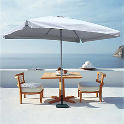 Elios Parasols Parasol de jardin 3x2 aluminium rectangulaire mât centrale bar hôtel Eden, Styles: avec volant