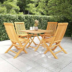 Maison Chic Salon de jardin 5 pcs - Table et chaises d'extérieur - Mobilier/Meubles de jardin Moderne Bois de teck massif -MN96847